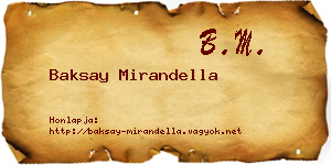 Baksay Mirandella névjegykártya